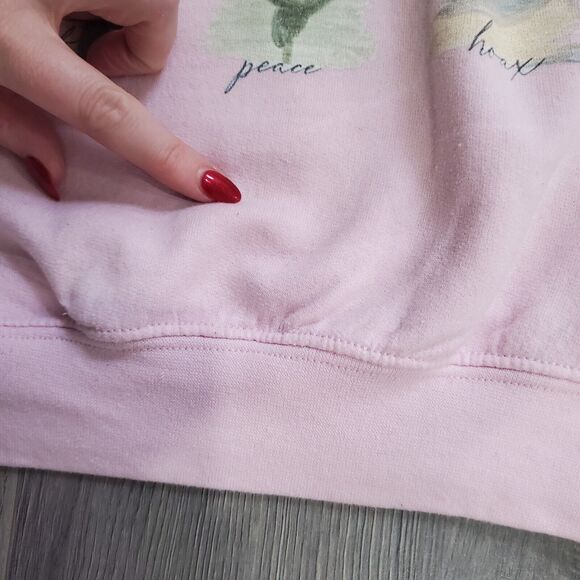 Taylor Swift Sweatshirt Folklore Album Size M Pink Crewneck Watercolor - Picture 9 of 13